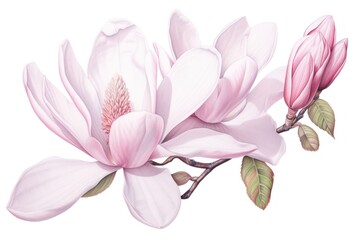 Fototapeta premium Magnolia flower blossom petal plant.