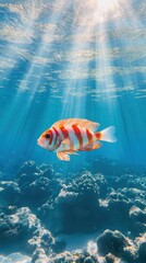 Swimming fish in crystal clear water underwater photography tropical ocean environment serene viewpoint