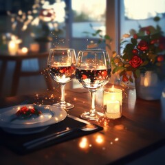 Romantic dinner setting cozy home photography intimate evening elegant atmosphere