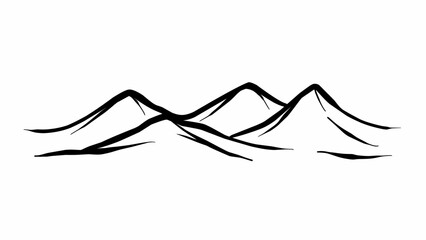 Abstract mountain landscape vector illustration isolated on white background