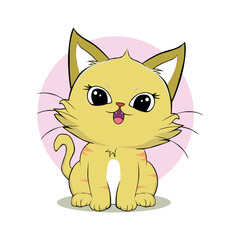 anime cartoon characters cute cats in spring pictures, happy cute, art, animals, kittens, pets, graphics, cats
