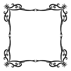 Decorative handdrawn square frame