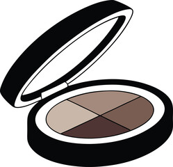 eyeshadow palette compact, 3d style imitation, cartoon icon