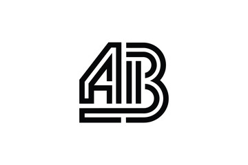 A stylized graphic of the letters a and b in a bold, outlined design