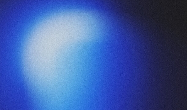 Blur light rays. Defocused neon glow. Sci-Fi illumination. Bokeh navy blue color gradient ultraviolet radiance flare on dark black futuristic abstract copy space background.