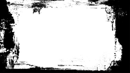Monotone grunge textured frame design element. 