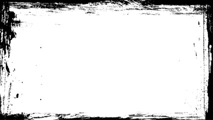Monotone grunge textured frame design element. 