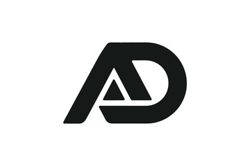 A black and white logo with the letters a and d intertwined together neatly