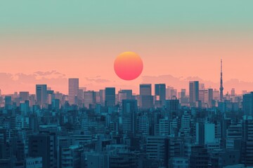 Fototapeta premium Color city background wallpaper