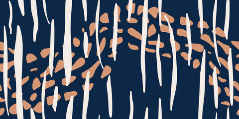 Abstract composition with organic shapes and flowing lines seamless pattern
