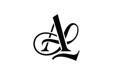 vector illustration of an abstract background with Letter AL with Swash