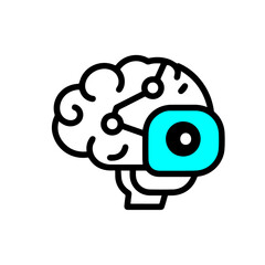 Human brain vector icons set
