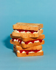 sweet sandwich with butter and jam