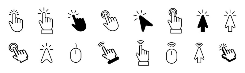 Cursor icon set,Click Symbol collection.