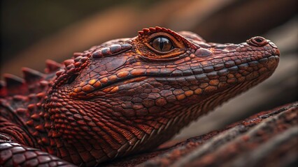 Spectacled Caiman Young Reptile Profile with Detailed Scales