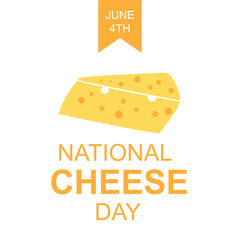 National Cheese Day Greeting with Cheese Slice Illustration