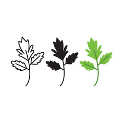 Parsley Icon Set Vector Design.