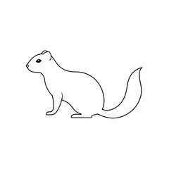 The Long Tailed Ground Squirrel A Rodent From Central Asia On A White Canvas
