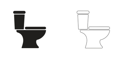 Toilet icon set. Bathroom pan symbol. WC icon. Vector illustration