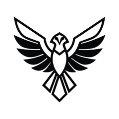 Black SVG Falcon Logo, bird logo and icon .