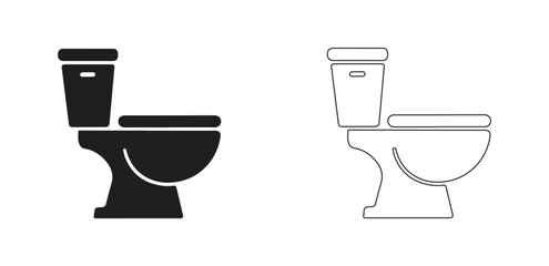 Toilet icon set. Bathroom pan symbol. WC icon. Vector illustration