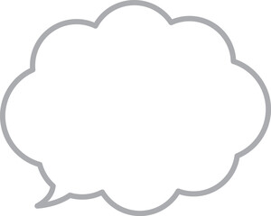 もこもこした、使いやすい吹き出し。線の色はグレー