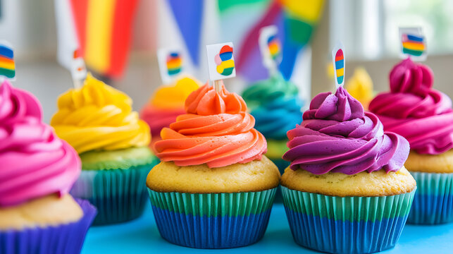 Rainbow pride cupcakes 