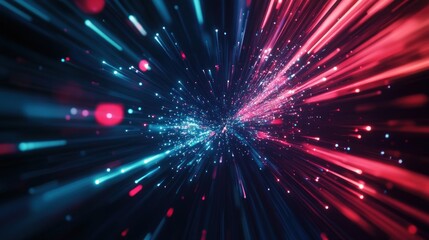 Fototapeta premium Abstract Light Trails Background with Blue and Red Streaks