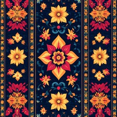 Exquisitely Detailed Thai Sarong Pattern Design Merging Traditional Textile Weaving with Modern Geometric Flair for Graphic Resources