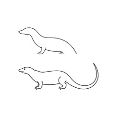 Fototapeta premium A Komodo Dragon The World Largest Lizard On An Isolated White Surface