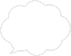 もこもこした雲の形のグレーの線の吹き出し