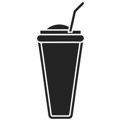Milkshake vector silhouette illustration isolated on white background