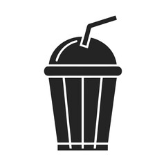 Milkshake icon vector silhouette illustration isolated on white background