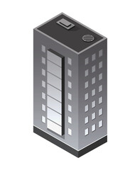 Modern skyscraper standing tall in isometric view