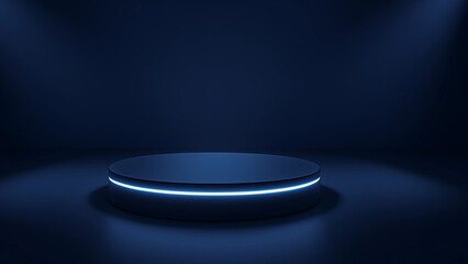 Futuristic 3D Tech Product Mockup with Glowing Platform