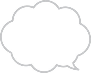 雲の形の使いやすいふきだし。線の色はグレー