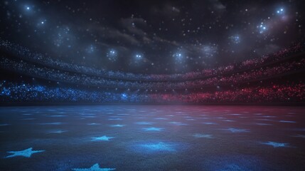 Fondo de estadio con estrellas de colores inspiradas en la champions