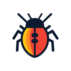 Pixel Art Ladybug Bug Icon Software Bug Symbol Gradient Design Element