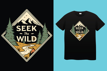 Camping T-Shirt Design – Outdoor Adventure, Nature, and Wilderness Exploration Graphic Tee,