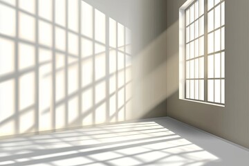Empty room bathed in sunlight
