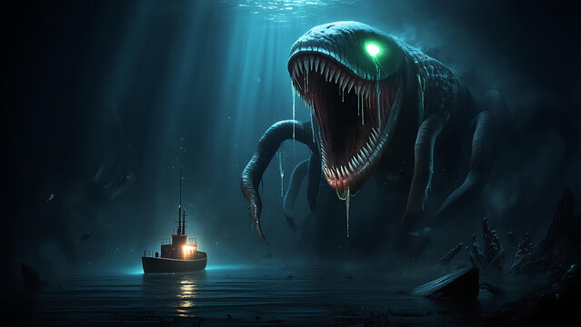 unknown creature under the deep sea.
