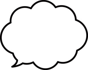 黒い線の使いやすい吹き出し。モコモコした雲の形。