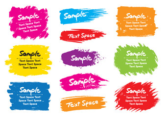 荒い筆書きのカラフルなグランジ系フレーム11点セット