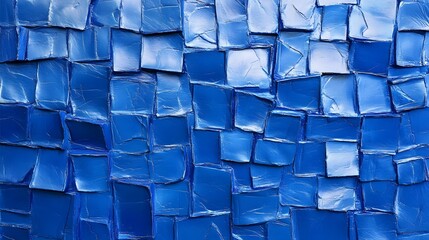 Fototapeta premium A textured surface of deep blue squares.