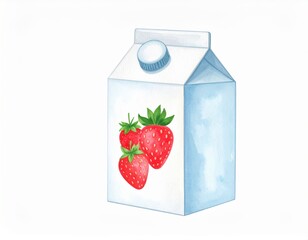 Refreshing strawberry milk carton, a healthy and delicious start to your day fresh