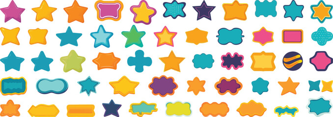 Colorful Shapes Collection, Vector Illustration Isolated on White Background