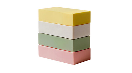 Obraz premium 4 colorful yoga bricks, mock up, isolated