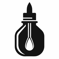 Oil dropper bottle vector silhouette illustration isolated on white background