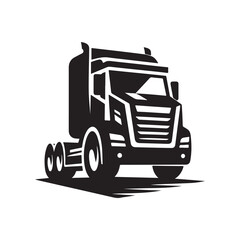 truck vector silhouette clip art logo design illustration