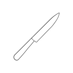 Fototapeta premium A Simple Plastic Knife A Disposable Piece Of Cutlery On A White Background